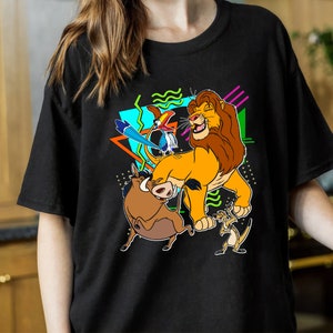 Disney król lew Hakuna Matata grupa postacie Simba Timon Pumbaa Zazu koszula, prezent urodzinowy dorosły dzieciak maluch Tee