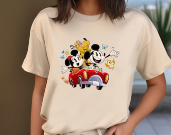 Retro Mickey And Minnie Perfect Picnic Runaway Railway T-Shirt, Disneyland Family Vacation, Birthday Gift Adult Kid Toddler Tee