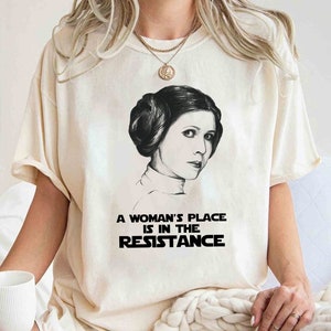 Retro 90s Star Wars Princess Leia, A Woman's Place Is In The Resistance, Family Birthday Gift Adult Kid Toddler Tee