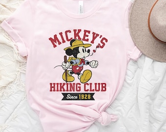 Disney Mickey Mouse Mickey's Hiking Club Retro T-Shirt, Disneyland Family Vacation, Birthday Gift Adult Kid Toddler Tee