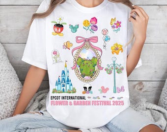 Disney Epcot International Flower & Garden Festival 2025 Comfort Colors Shirt, Let The Magic Blossom, WDW Disneyland Family Matching Tee