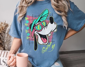 Camiseta Disney Goofy Head Shot de Comfort Colors, camiseta retro de Mickey y sus amigos de Disney, camiseta familiar a juego de Magic Kingdom Disneyland