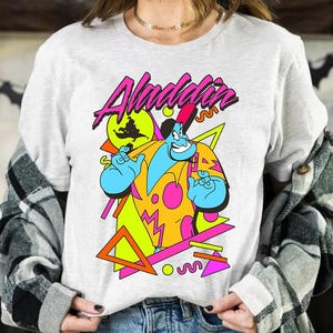 Disney Aladdin Genie In A Bottle Comfort Colors Shirt, Aladdin Genie 90s Style Portrait Tee, A Whole New World, Magic Kingdom Disneyland Tee