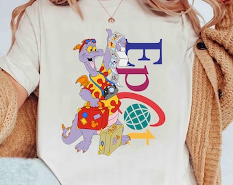 Epcot verzinsel draak op vakantie comfort kleuren shirt, een klein sprankje inspiratie Disneyland vakantie shirt, Disney paars draken shirt