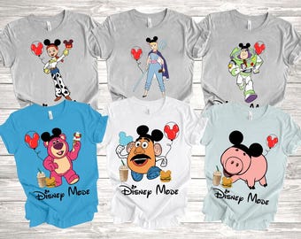 Custom Disney Mode Toy Story Character Mickey Ears hat Comfort Colors T-Shirt, Disney Vacay Mode WDW Disneyland Family Matching Tee