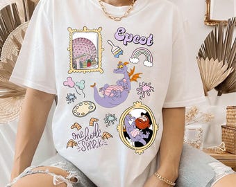 Disney Epcot Figment Dragon Comfort Colors T-Shirt, One Little Spark Tee, Disney Purple Dragon Tee, Journey Into Imagination