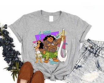 Disney Moana Vintage Group Characters Moana Maui Shirt, Magic Kingdom Disneyland familievakantie shirt, verjaardagscadeau volwassen kind peuter T-shirt