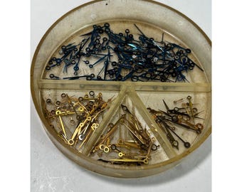 Large lot of gold, silver, blue vintage watch hands