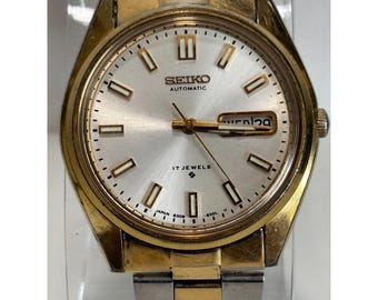 Vintage Seiko Automatic 17 jewels 6309-8029 2-tone men's watch, working