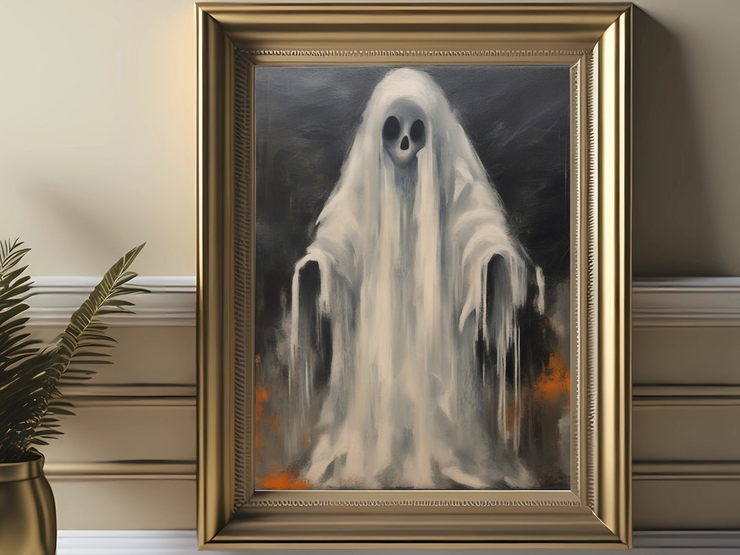 PRINTABLE Halloween Ghost Print, Gothic Spooky Wall Art, Academia ...