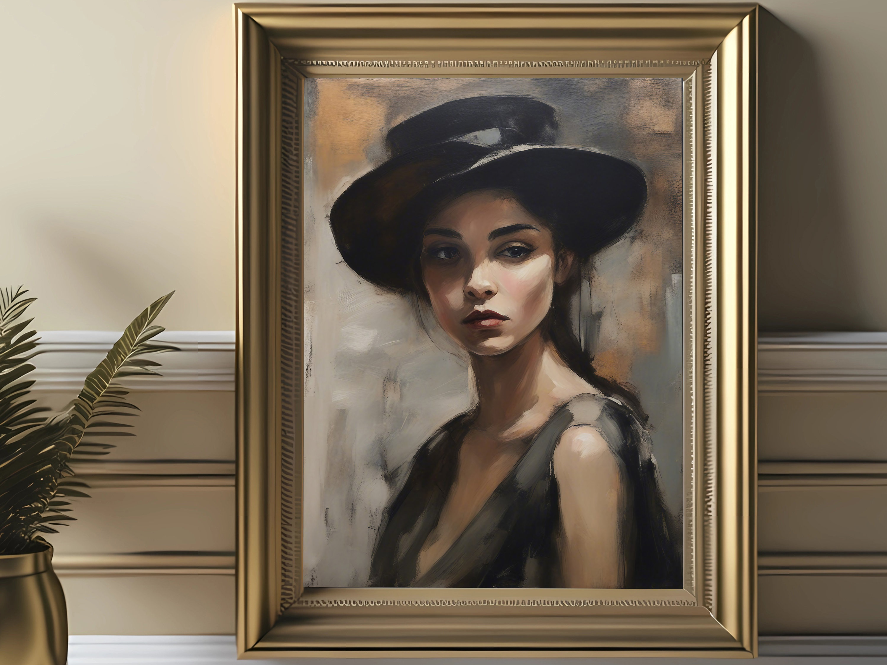 PRINTABLE Portrait of Decadent Lady, Printable Woman Portrait, Vintage ...