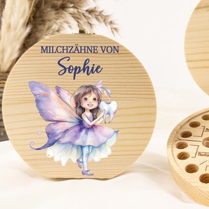 Personalisierte Zahndose Zahnfee für Mädchen, Zahndose Baby, Milchzähne, Milchzähnbox, Zahndose aus holz,Baby Geschenk, Geburt Geschenk