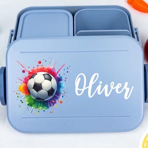 Boîte à lunch football enfants, boîte à lunch Mepal personnalisée, boîte à lunch avec nom, boîte à lunch inscription école maternelle, boîte à lunch personnalisée
