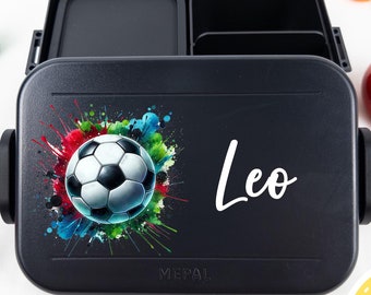 Porta pranzo per bambini a forma di pallone da calcio, porta pranzo Mepal personalizzato, porta pranzo con nome, porta pranzo per iscrizione alla scuola materna, porta pranzo personalizzato