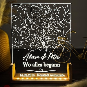 Personalisierte Konstellationskarte Lampe, personalisiertes deko-geschenk, Geschenk Sternenkarte Nachtlicht,Geschenk für Freund und Freundin