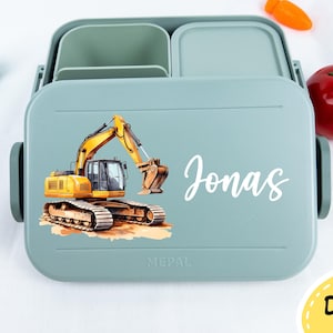 Children's lunch box excavator, Mepal lunch box personalized, lunch box with name, lunch box kindergarten school enrollment, personalized lunch box