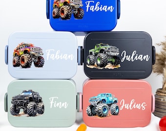 Lunchbox w kształcie ciężarówki dla dzieci, lunchbox dla chłopców i dziewczynek, lunchbox z imieniem, spersonalizowany lunchbox dla dzieci, prezent dla przedszkola