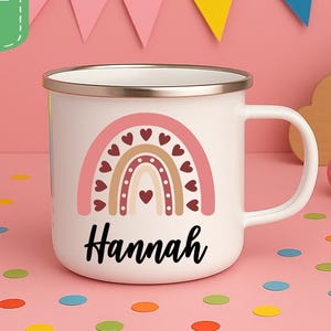 Personalized enamel mug children horse motif, mug horse, mug personalized, birthday gift children, kindergarten mug girl