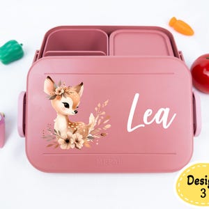 Boîte à lunch pour enfants motif cerf, cadeau d'anniversaire personnalisé, boîte à lunch avec nom, boîte à lunch inscription école maternelle