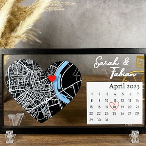 Il nostro primo biglietto con calendario, dove ci siamo incontrati, biglietto di anniversario, cornice personalizzata, regalo per la fidanzata, regali per coppie