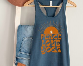 inspirational top, yoga tank, love shirt, peace shirt, gym tank, workout shirt, meditation shirt, yoga gift, yoga shirt, women's gifts