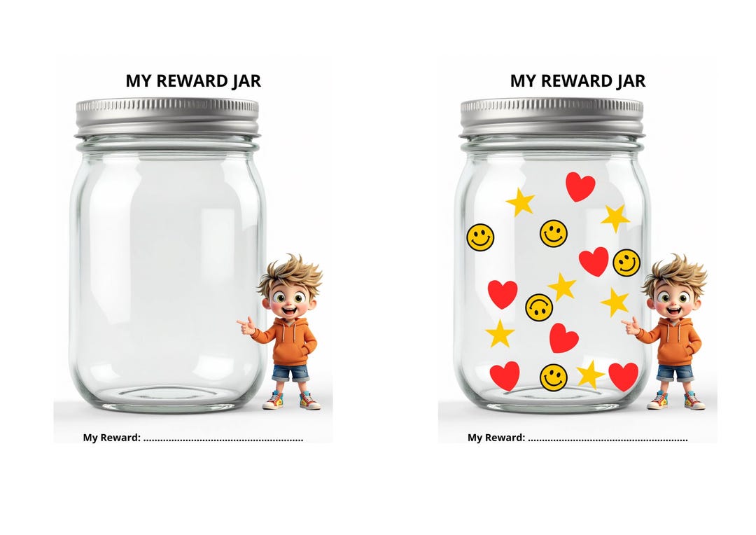 ADHD Reward Jar for Boys Printable | Kids Behavior Chart | Token Reward ...