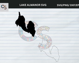 Lake Almanor Map Outline SVG - Paradiso fai da te per gli amanti del lago!