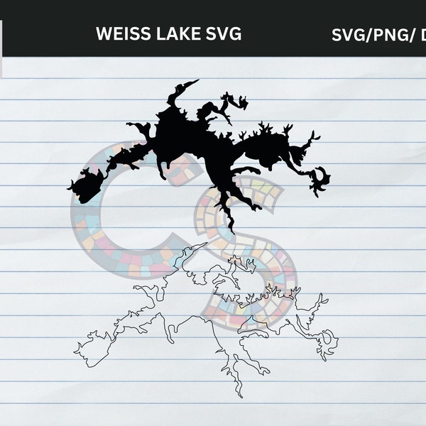 Weiss Lake Map Outline SVG - Perfect for Crafts and Decor