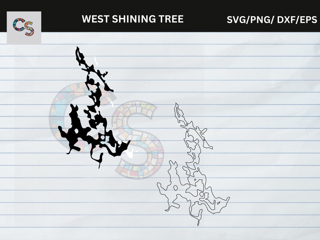 West Shining Tree SVG Ontario, Canada Shining Tree SVG Digital File Set for DIY, Laser
