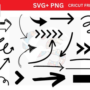 Bundel handgetekende pijlen SVG/PNG – Cricut en silhouet