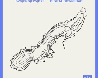 Lake Pocket Land Map Outline Douglas Minnesota | Minimalist Lake Wall Art