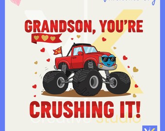 Grandson Crushing It Monster Truck SVG | Encouragement Gift