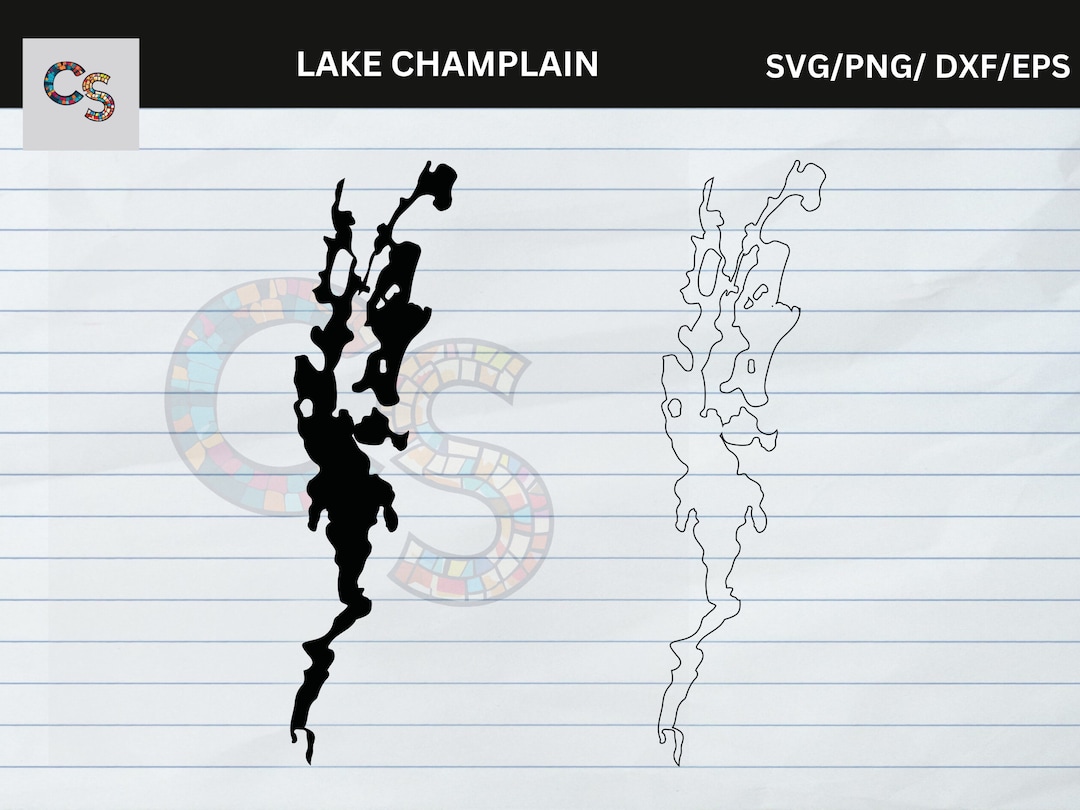 Lake Champlain SVG Vector Graphic Vermont Ideal for DIY Projects
