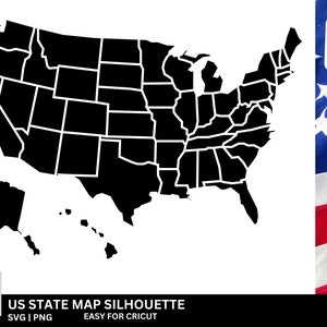 Handcrafted US State Map Silhouette- Home Decor - USA State Outline