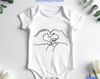Mom Dad Baby SVG, Family Holding Hands, Family Shirt Design, Newborn Gift, Family Cut File, Cricut Design