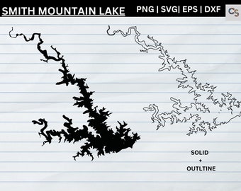 Smith Mountain Lake, Virginia Vector Map – Laser Cut File (SVG, PDF, DXF, Eps, Png)