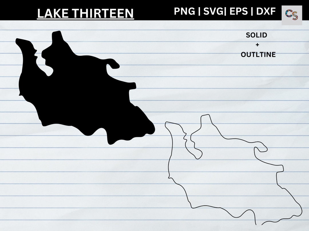 Lake Thirteen, Michigan SVG Digital Map for DIY and Crafting MI Etsy
