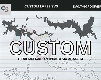 Custom Lakes SVG Maker - Personalized Lake Map Design for DIY, Laser, Glowforge, Cricut