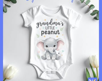 Elefante de cacahuete de la abuela SVG / Diseño de mono para bebé (Descarga digital)
