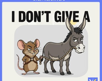 Funny Sarcastic Donkey PNG | Meme Shirt Design (Digital Download)