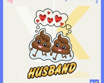 Funny Husband SVG | Poop Emoji Couple Holding Hands | Cute Husband Gift SVG | Humor Love SVG Cut File