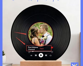 Custom Acrylic Vinyl Stand LED Desk Lamp Decoration 3 Color Change USB Charge