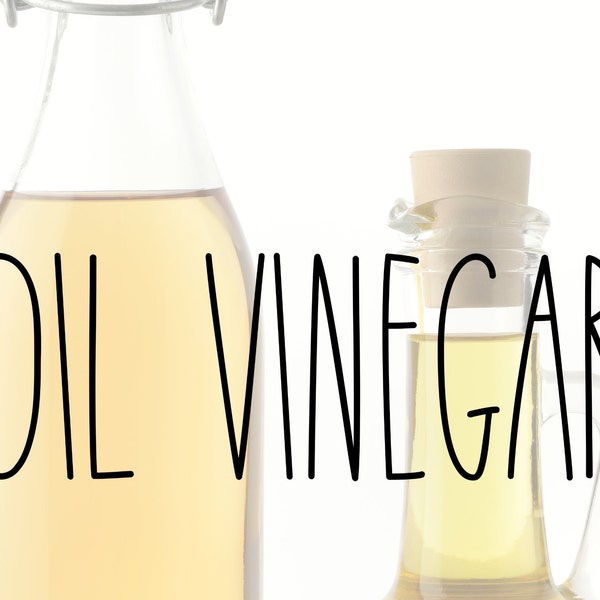 Oil Vinegar Words SVG for Kitchen Oil Bottles - Small Oil and Vinegar Dispenser Set