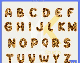 Leopard Print Alphabet SVG Bundle | Animal Print Letters (Digital Download)
