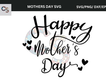 Joyeuse fête des mères Silhouette SVG, téléchargement numérique pour des projets d'artisanat