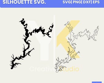 Lake Shelbyville Illinois Map SVG | Lake House Decor (Digital Download)