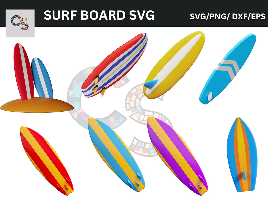 Summer Surfboard Vector Bundle SVG | Beach, Surf, Tropical Clipart ...