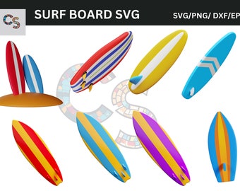 Summer Surfboard Vector Bundle SVG | Beach, Surf, Tropical Clipart Collection