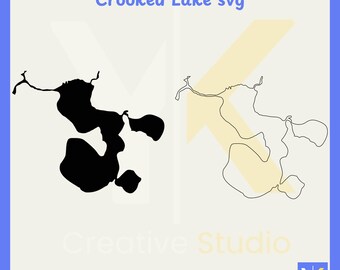 Crooked Lake Wisconsin Map Art | Minimalist Lake Print (Digital Download)