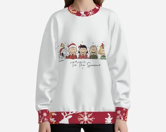 Women's 'Tis the Season' All-Over Print Sweater, Festive Holiday Pullover